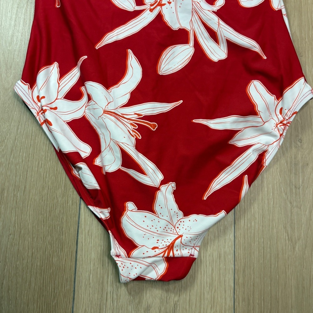 Sea Level Australia Leilana Twist Floral One Piece Swimsuit Ruby Red Halter 10 - Picture 10 of 10